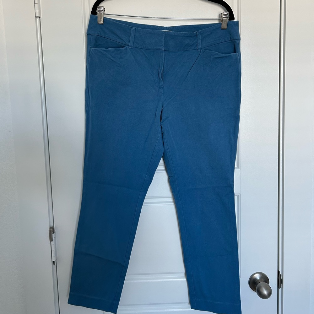 LOFT Women's Bight Blue Skinny Ankle Pants